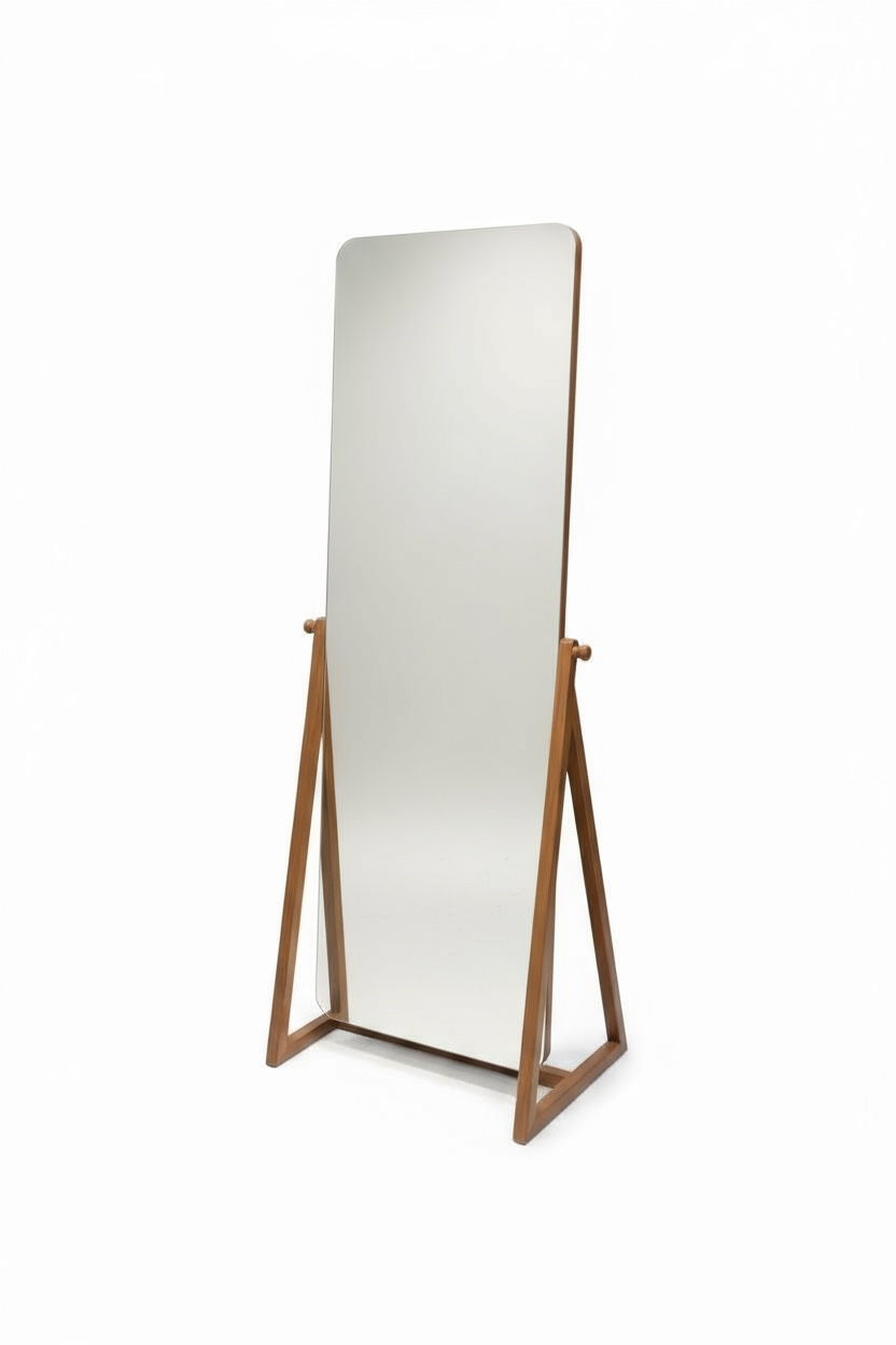 Teak Wood Standing Mirror